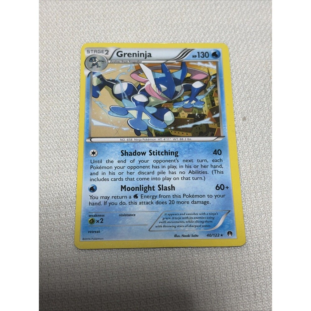 Nintendo Pokémon TCG Greninja 40/122 XY Breakpoint Stage 2 in sleeve NM